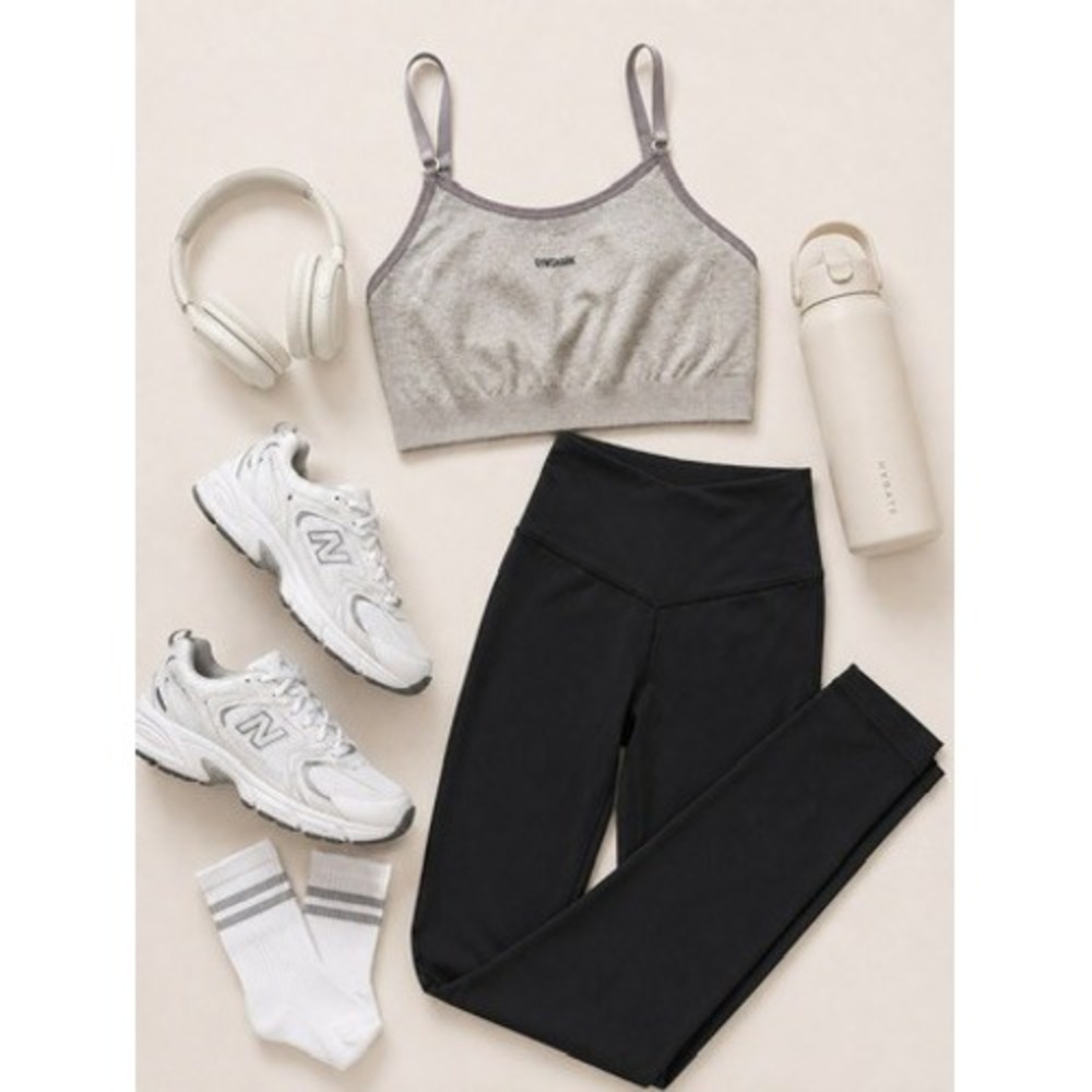 Gymshark Flex Strappy Grey Sports Bra Size Small